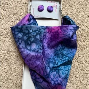 Purple and Blue Scarf Set